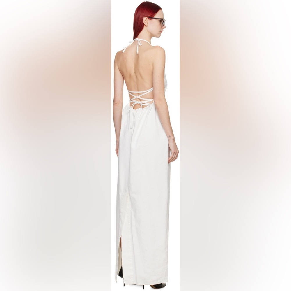 MAX MARA $1890 White Europa Maxi Dress Sz 12 - Picture 2 of 7